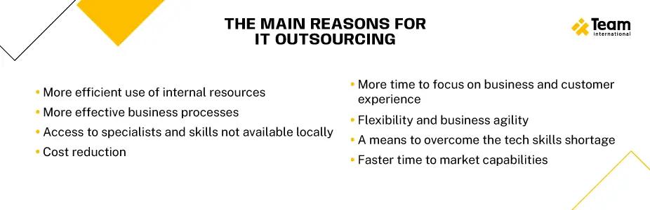 The main reasons for IT outsourcing